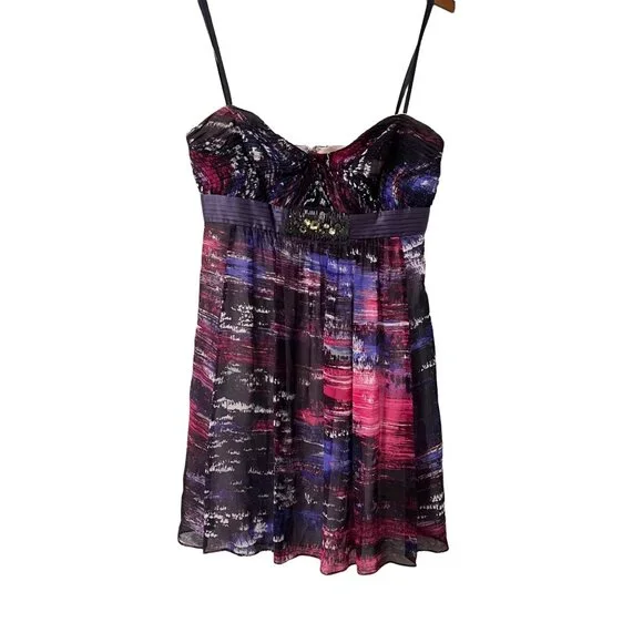 strapless open back dress Chiffon Ruffle Mini Dress – BCBGMAXAZRIA